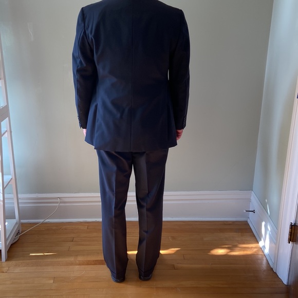 Maxwells wool navy pinstripe suit. Please see details for measurements - Picture 2 of 14